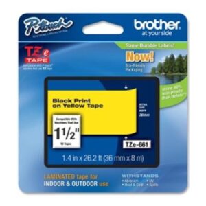 Toner Tintas y  Cartridge - Brother TZe-661 Negro sobre Amarillo 36mm x 8mm - TZe661