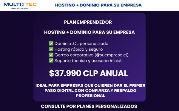 Plan Emprendedor - Dominio + Hosting para Tu Sitio Web y Correos Electrónicos